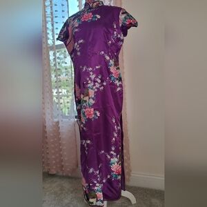 Purple Floral Cheongsam, 8, New w/o tags